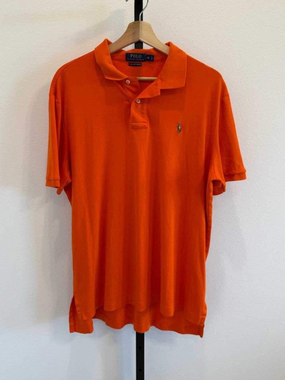 Polo Ralph Lauren Pima Soft Touch Orange Short-Sleeve Polo Shirt Flesh Pony XL